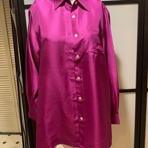 Harve Benard fuchsia pink Top , size 6, 100 % silk